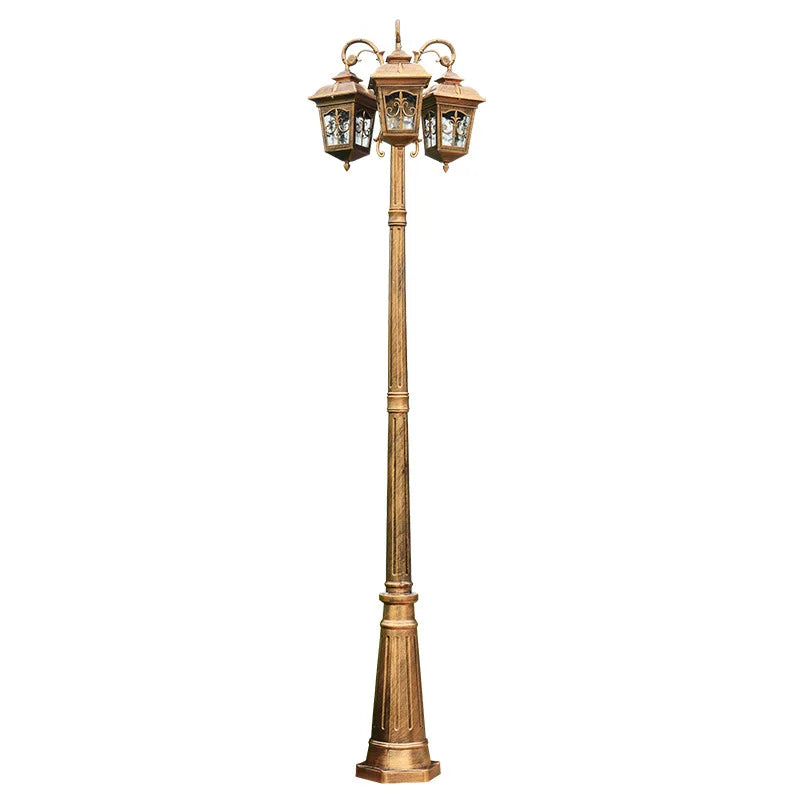 lampe rue industrielle bronze noir verre teinté ornements floraux classique ip54 26cm 3m
