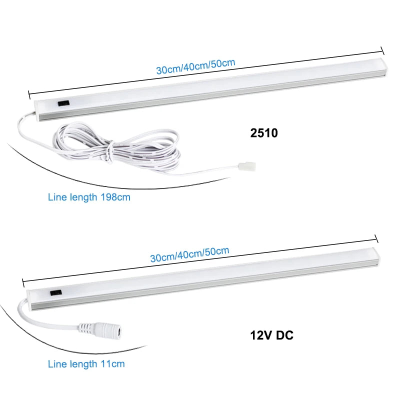 lampe led sous meuble blanc moderne 30cm 40cm 50cm adhésif sensoriel chambre cuisine placard