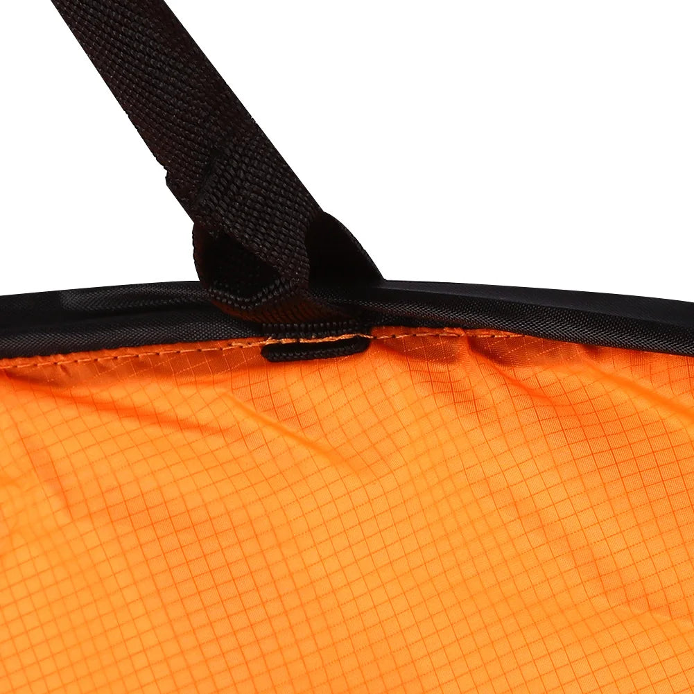sac main pliable orange tissu carreaux moderne boucle métallique poignée noire fermeture glissière pratique