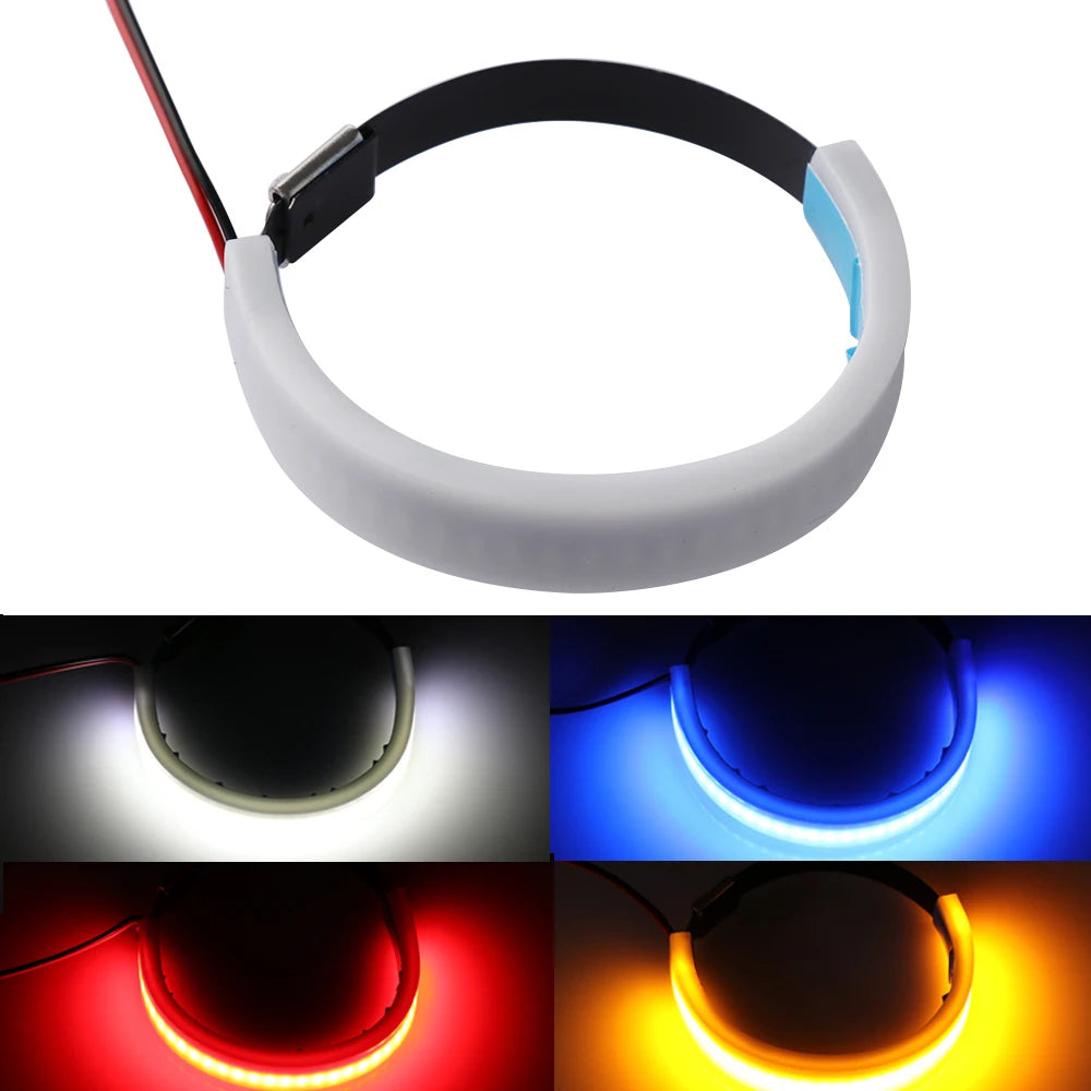 bracelet lumineux moderne couleur blanc bleu rouge jaune clips métalliques 25cm 13.3cm 1.2cm led