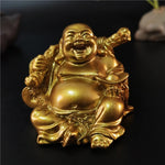 statue bouddha dorée artisanale feng shui decoration jardin maison porte bonheur matieres salopes echangisme