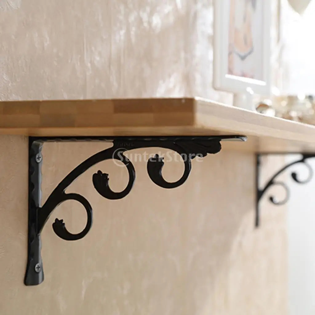 support mural étagère blanc noir floral classique vintage élégant aluminium