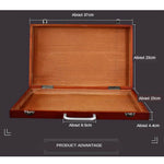 boîte peinture bois marron vintage poignée cuir organisation artiste portable almacenamiento pinturas