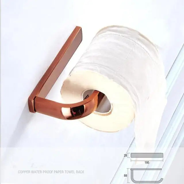 ensemble d'accessoires salle bains moderne or rose porte serviettes barres horizontales porte savon barre