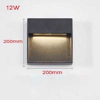 applique murale led étanche moderne 6w 12w noir aluminium