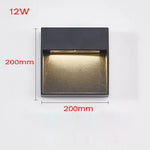 applique murale led étanche moderne 6w 12w noir aluminium