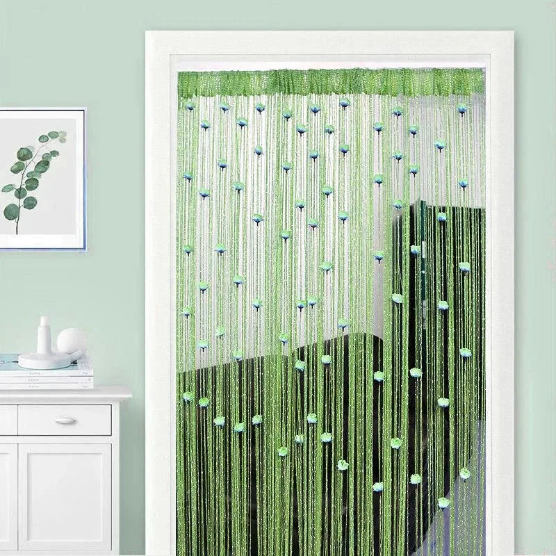 rideau décoratif franges polyester translucide vert blanc moderne ornemental festif orientalSuspense, voici titre respectant