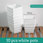 Pots succulentes blancs moderne rainures verticales drainage aération 10cm 12cm 15cm