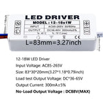pilote led 300ma 120v 240v 3w 5w 7w 12w 18w 25w 36w alimentation ac90v