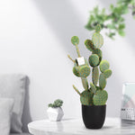 plantes artificielles vertes points dorés moderne décoration extérieure pot noir arrangement fleuri cactus succulente
