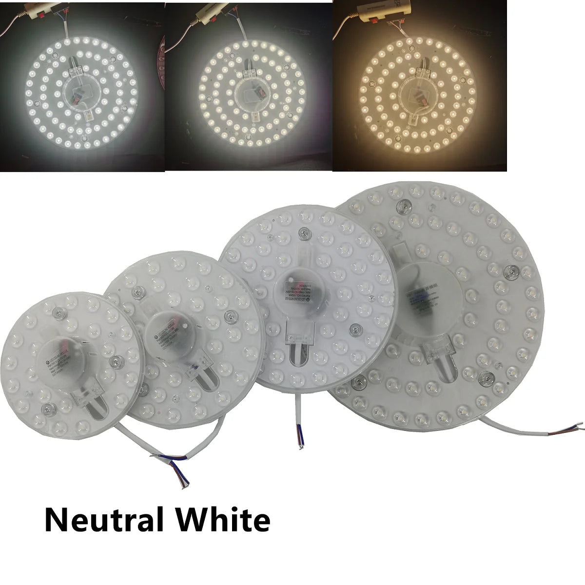 plaque led moderne aimantée blanc neutre 12w 18w 24w 36w 2835 leds autonome