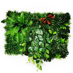 panneau végétal artificiel feuilles naturelles extérieur herbes variées stylisé accrochableextérieur vertbrunfoncé