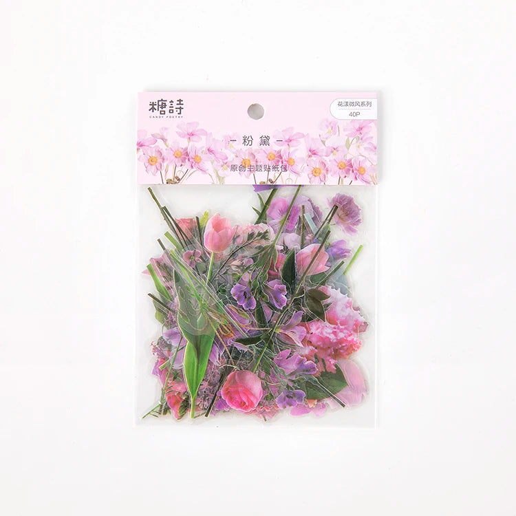 autocollants fleurs séchées diverses couleurs naturelles artisanal scrapbooking matériel décoration 40 pièces