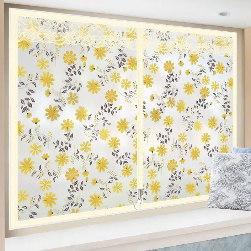 Installation rideau thermique gris clair