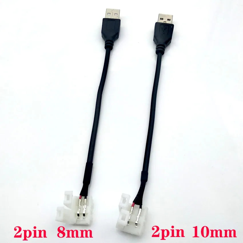 câble usb led 8mm 10mm 30pièces connecteur adhésif noir plat moderne