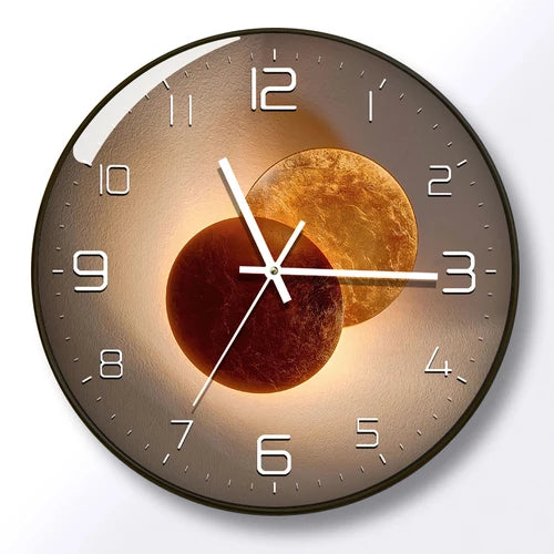 horloge murale moderne abstraite noir doré salon chambre coucher 12 14 16 pouces