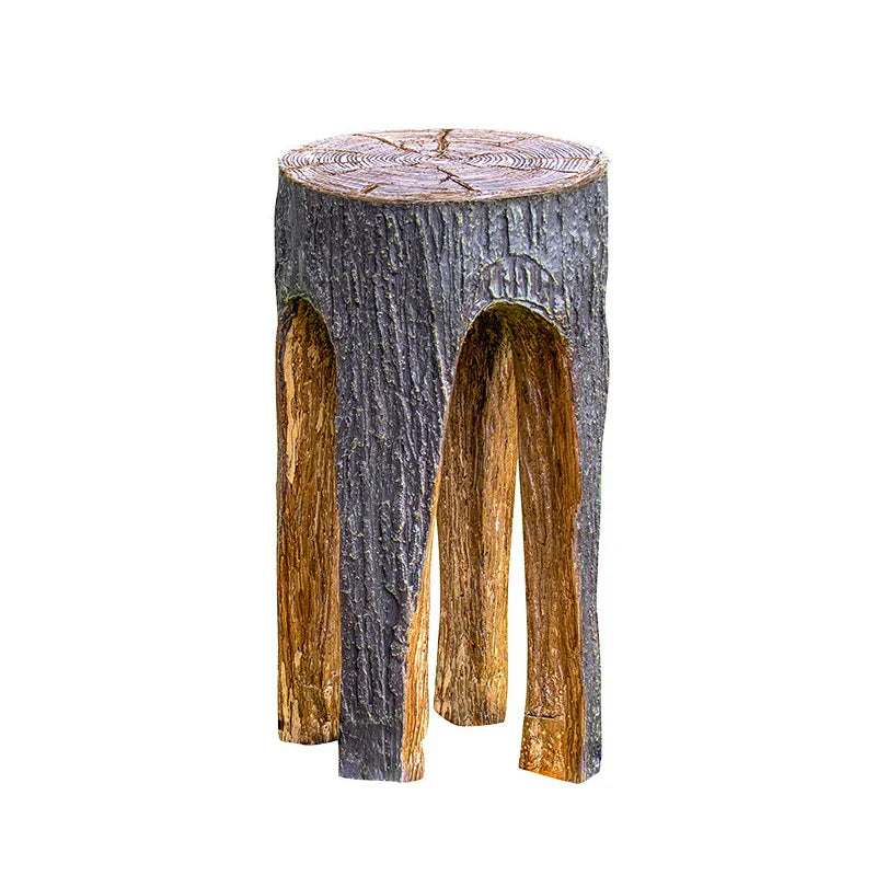 lampe extérieure imitation bois moderne rustique éclairage paysager naturel ip65 gris brunclair