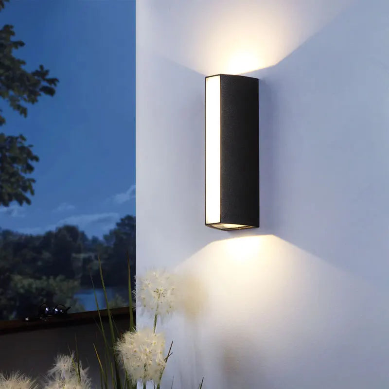 Éclairage extérieur LED noir IP65 vue de face