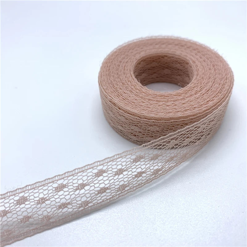 ruban dentelle brodée polyester organza largeur 15mm yards couleurs multiples motifs carrés légèrement transparent