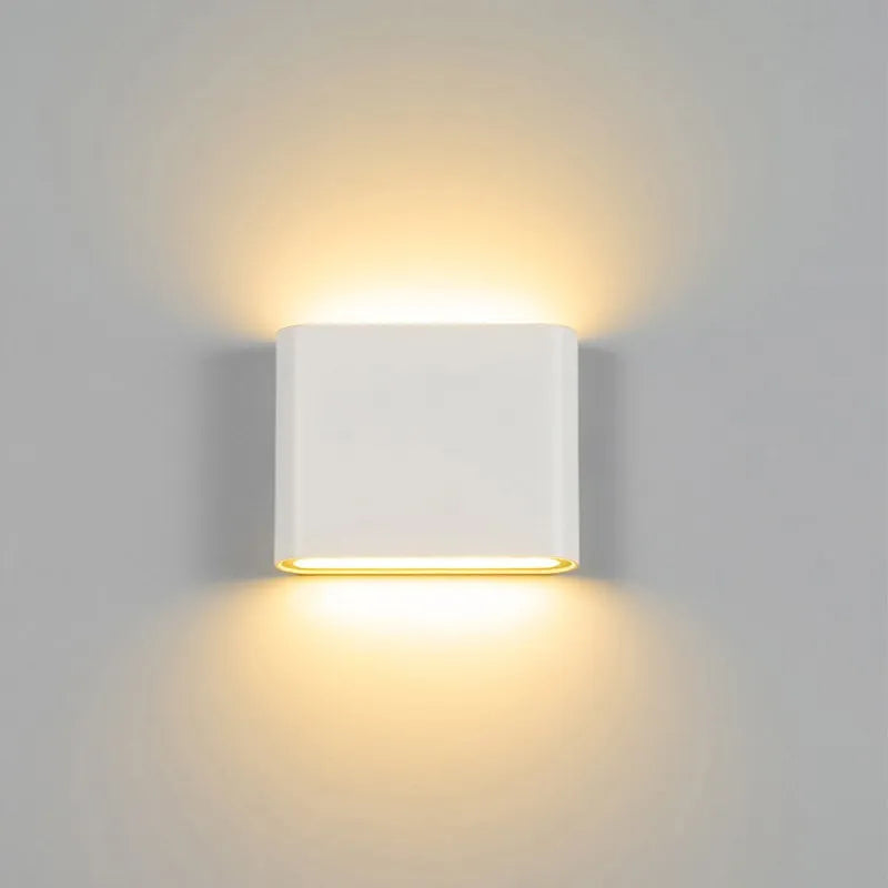 applique murale led ip65 étanche 6w 12w noir blanc contemporaine fixée adhésif