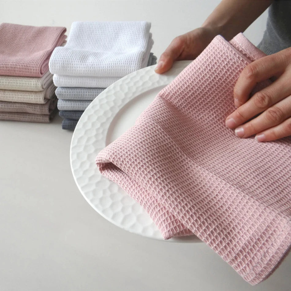 serviettes table coton rose gris blanc carreaux modernes maison restaurant