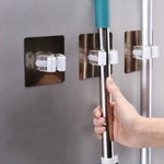 porte balai mural adhésif blanc gris vert moderne transparent pratique