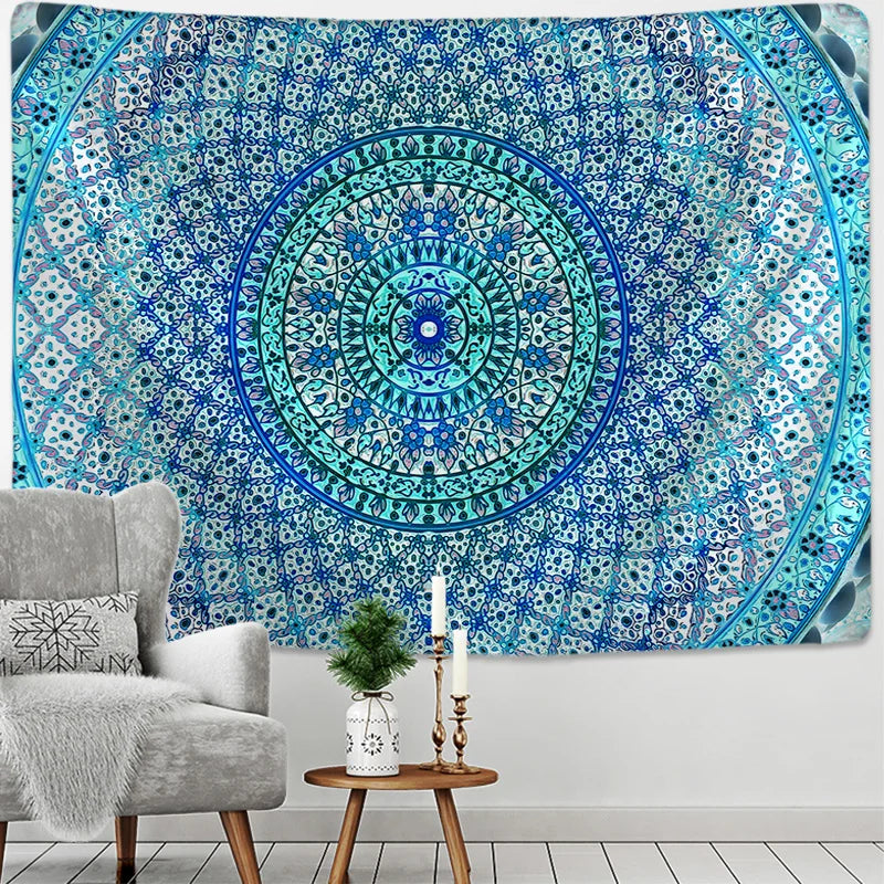 tapisserie murale boho mandala fleurs ethnique décoration intérieur tissu décoratif grand coloré