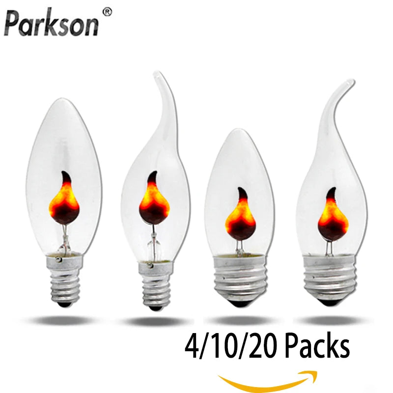 ampoules led flamme transparentes moderne effet flamme 3w e14 e27 500 lumens 30000h