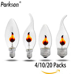 ampoules led flamme transparentes moderne effet flamme 3w e14 e27 500 lumens 30000h