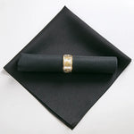 serviettes table pliées polyester 48x48cm orange vert beige gris violet marron rouge classique clips