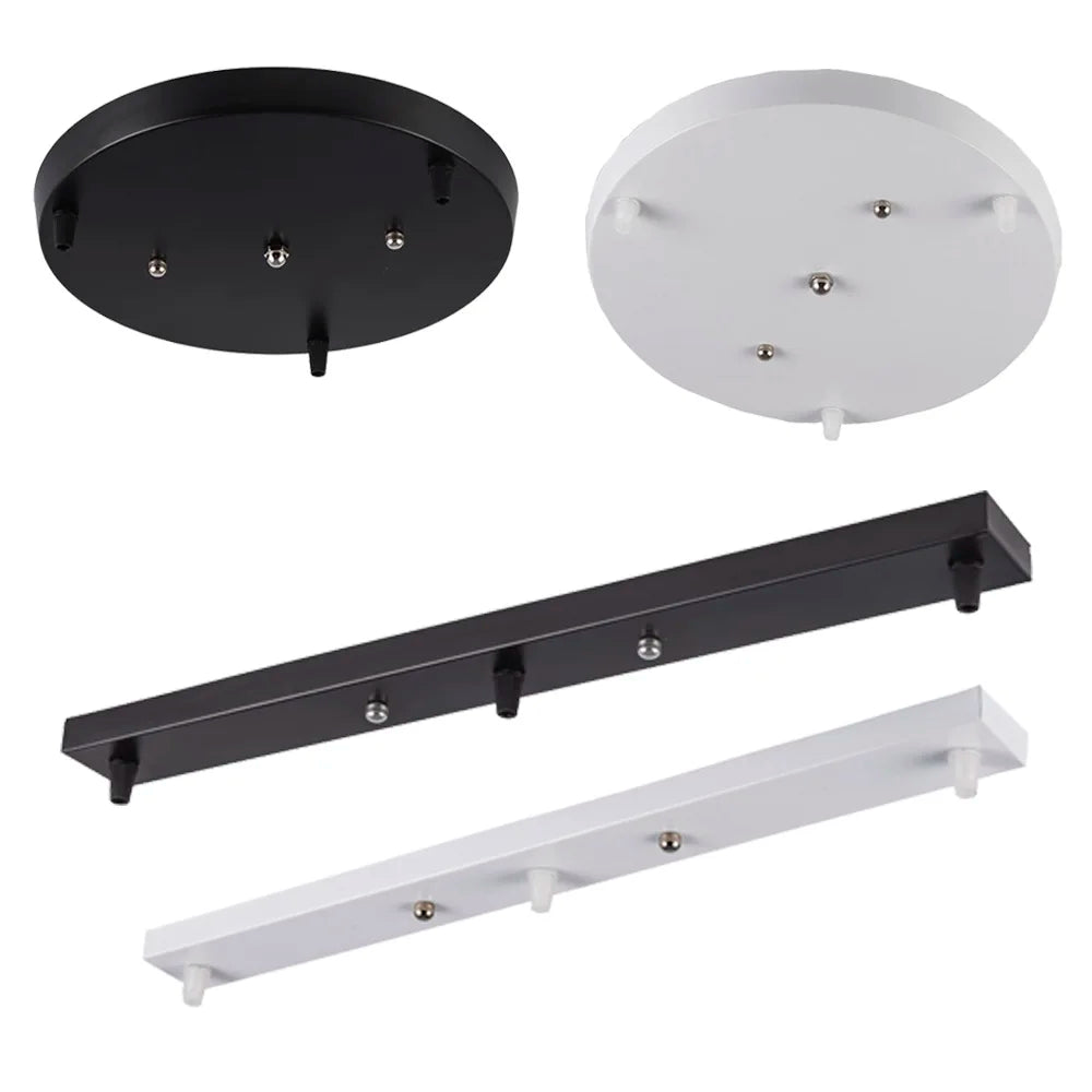 suspension lampe système noir blanc moderne disque barre fixations 30cm aménagement intérieur