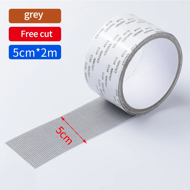 ruban moustiquaire adhésif maille fine gris clair anti insectes fenetre pratique filet fibre verre
