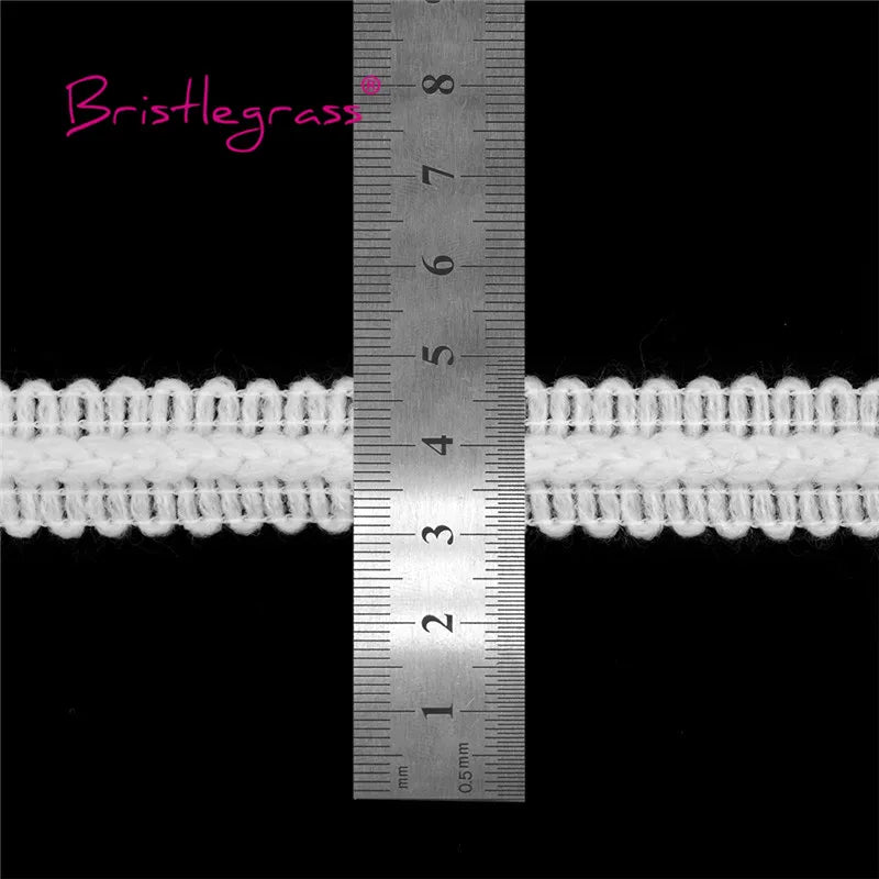 ruban decoratif dentelle tressée polyester nylon largeur 16mm bordure tressée marron blanc texture ondulée