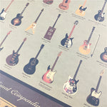 affiche murale vintage guitares illustration kraft papier couleur noir bleu rose trắngGRES opaque années