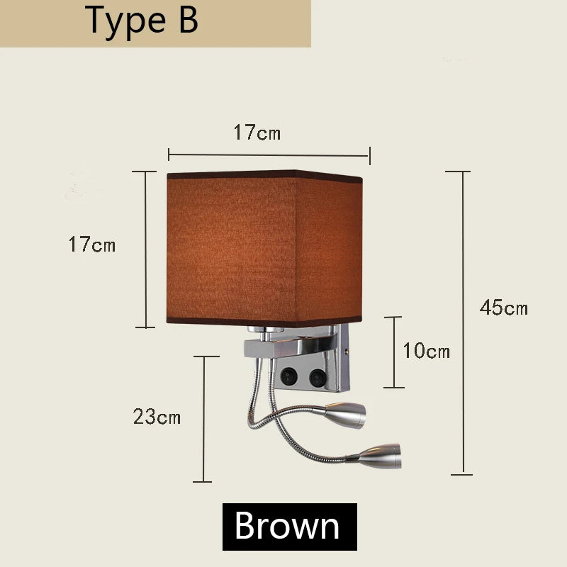 lampe murale moderne beige chrome toile lin interrupteur spot e27 cuisine chambre coucher entrée