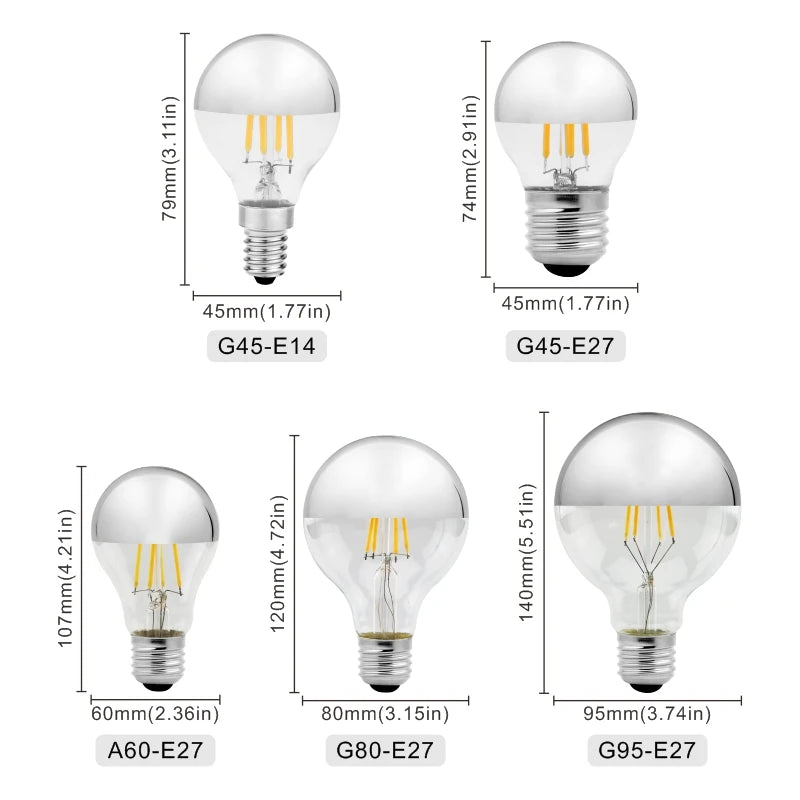 ampoules led filament vintage opalescent e14 e27 transparentes globe 60w équivalent blanc chaud
