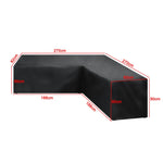 housse canapé extérieur polyester noir moderne élastiques 286x222x82cm