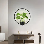 applique murale moderne minimaliste plante feuilles vertes nordique chambre cuisine entrée salle manger