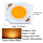 ampoule led blanc froide neutre chaude 6000k 4000k 3000k bridgelux 1835 chip modernes 13x13mm