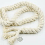 corde macramé coton beige 6mm 7mm 8mm rustique artisanal tissée spirale imperméable enduite decoration