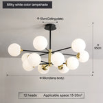suspension lumineuse moderne boules sphériques translucides noir doré led echangement facile