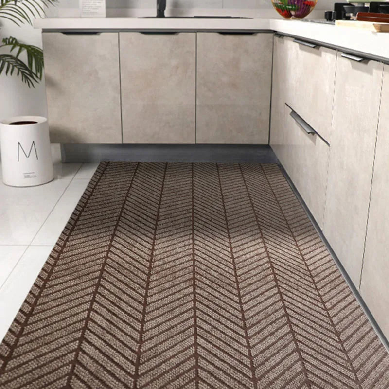 Tapis rayé moderne pour couloir et salon, vue de dessus