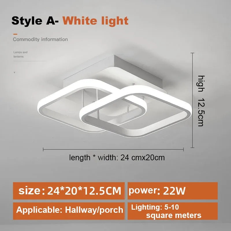 plafonnier moderne led acrylique blanc noir geometrique salle manger chambre cuisine entree