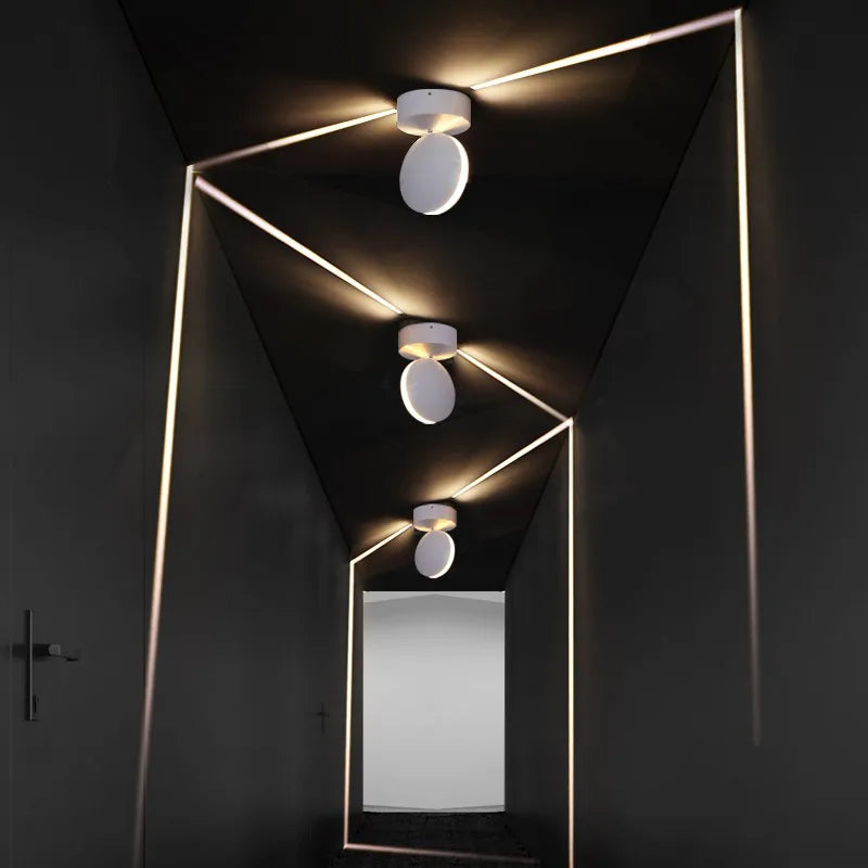 lampe murale moderne led blanc noir creative light effet minimaliste industrielle