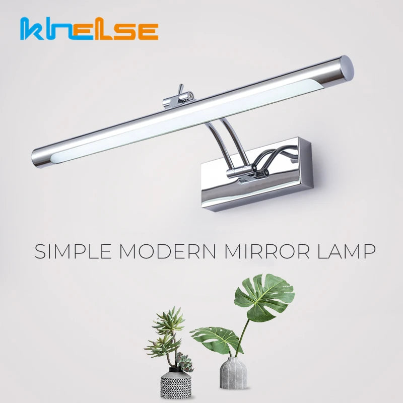 applique murale miroir led moderne éclairage salle bain chambre maquillage acier inoxydable