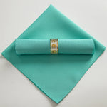 serviettes table pliées polyester 48x48cm orange vert beige gris violet marron rouge classique clips