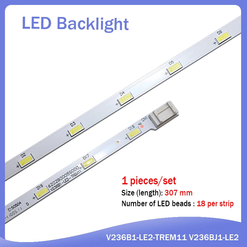 ruban led blanc 18 diodes adhésif moderne diodes espacées connecteur 307mm longueur