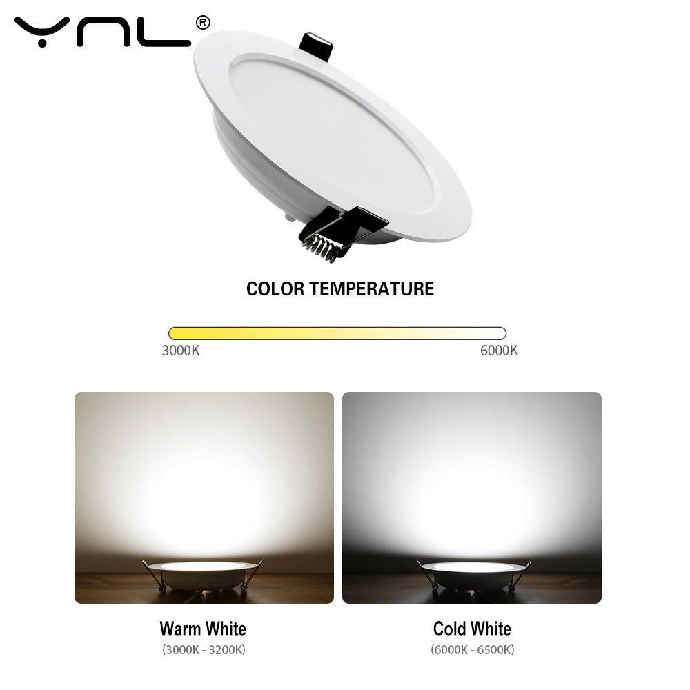 Spot LED blanc moderne encastrable ac220v fluxlumineux2492000 clipsdefixation 7w 9w 12w 15w 18w