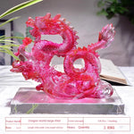 dragon sculpté transparent moderne orange vert bleu rouge décoration cadeau anniversaire lider