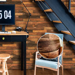 panneau decoratif mural moderne texture bois brun clair adhésif carreau decoration mur marron rustique